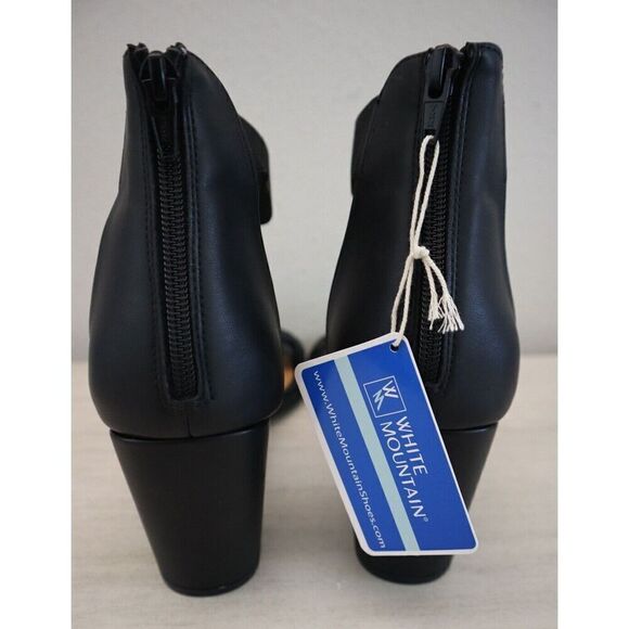 White Mountain W33077-001 Women Sz 11M Black PU Leather Backer Dress Sandals - Picture 3 of 9